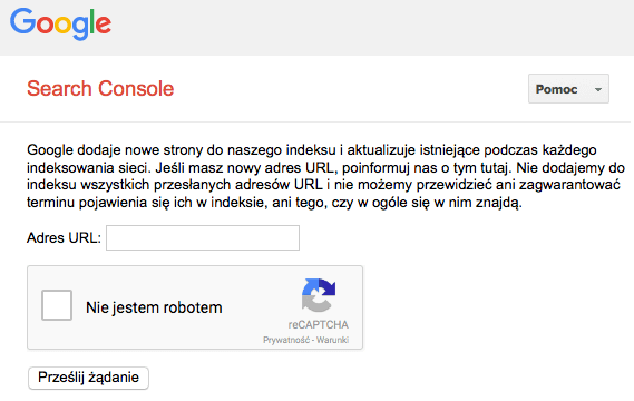 Dodaj stronę do Google