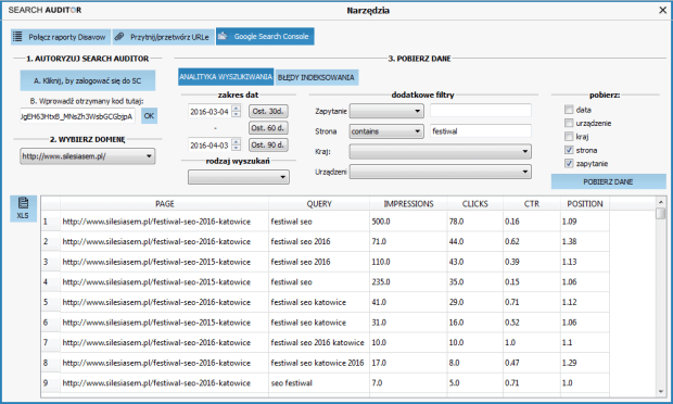 Clusteric Search Auditor Analityka wyszukiwania