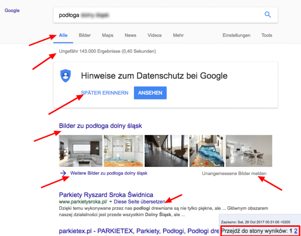 Google Suche - niemiecka geolokalizacja dla polskiego słowa kluczowego Google Suche - niemiecka geolokalizacja dla polskiego słowa kluczowego