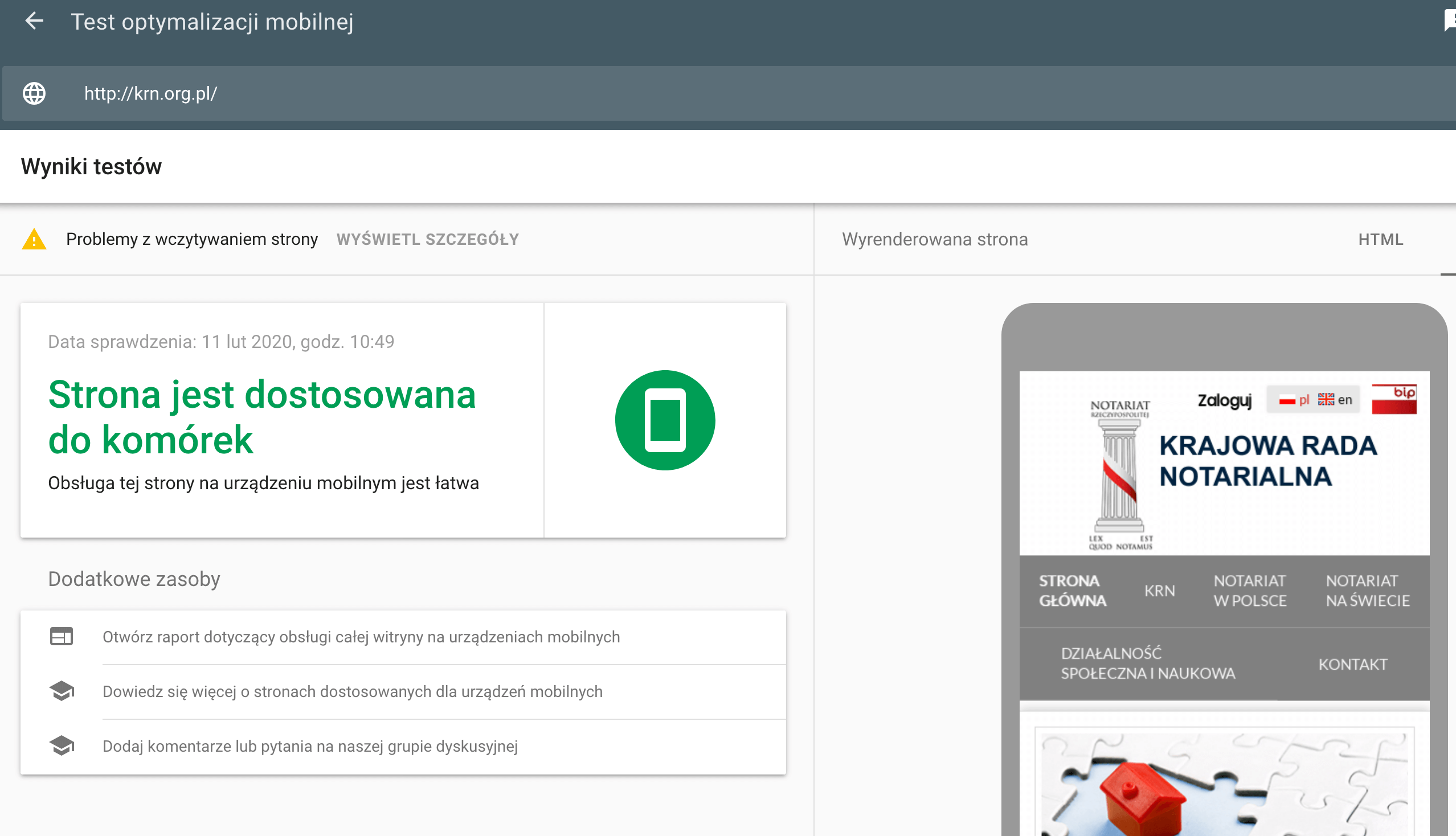 Test optymalizacji mobilnej