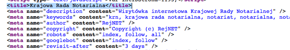 Tytuł strony internetowej - HTML