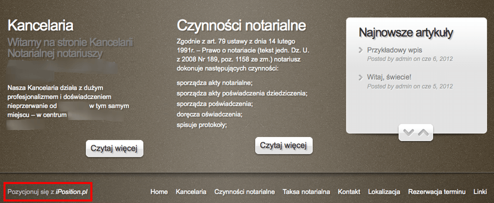 Informacja o pozycjonowaniu notariusza